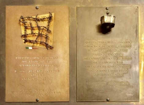 Lapidi commemorative dedicate agli internati e ai deportati, simbolo di memoria e rispetto per le vittime.
