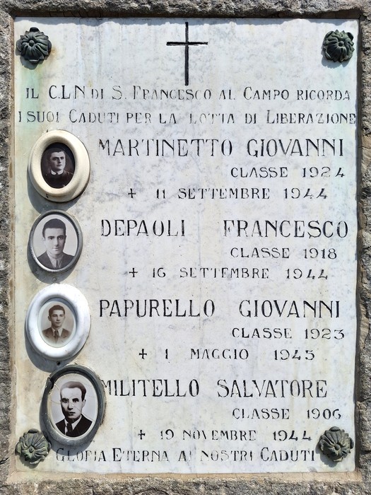 Cippo ai caduti per la liberazione, Comune di San Francesco al Campo (TO), foto 2