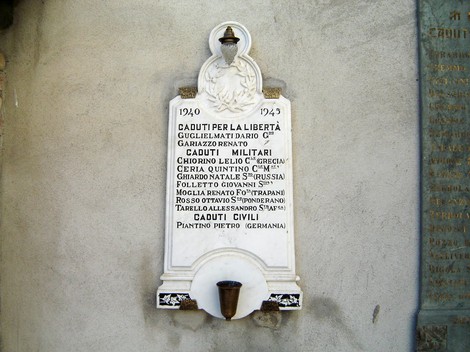 Lapidi commemorative dei caduti di Ponderano, onore alla memoria e sacrificio dei combattenti.