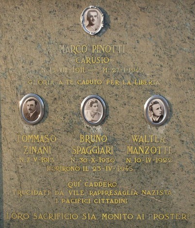 Monumento commemorativo a Pinotti, Zinani, Spaggiari e Manzotto, caduti per la libertà.