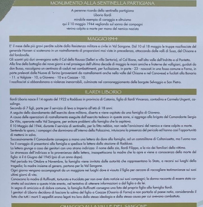 Monumento a Ilardi, omaggio alla memoria della Resistenza, con caratteristiche architettoniche e elementi commemorativi.