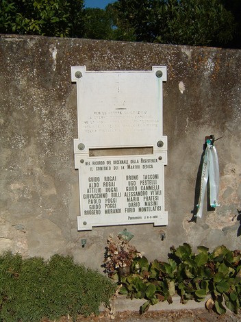 Lapide commemorativa dedicata ai martiri della Resistenza, situata a Pievecchia.