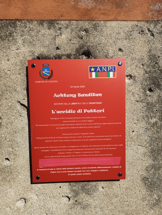 Muro della fucilazione dell'eccidio di Pettori, Comune di Cascina (PI), foto 4