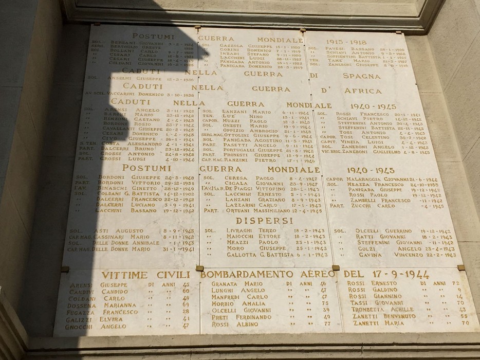 Monumento ai caduti di San Colombano al Lambro, onore ai valorosi che hanno sacrificato la loro vita per la patria.