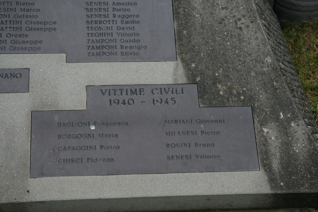 Monumento ai caduti, commemorazione delle vittime civili 1940-1945. Riconoscimento e memoria storica.