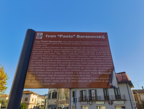Monumento dedicato a "Paolo" Baranovskij, figura simbolo della Resistenza, situato ad Alghero.