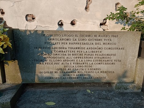 Monumento ai caduti del 18 marzo 1945, dedicato ai valorosi combattenti per la libertà.