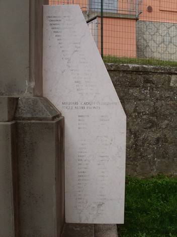 Monumento commemorativo ai caduti, con i nomi dei soldati onorati a Casina.