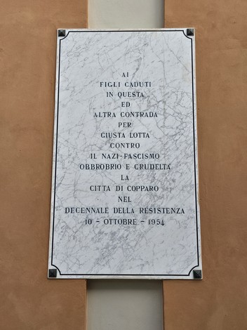 Lapidi ai Partigiani Copparesi Caduti, Comune di Copparo (FE), foto 1