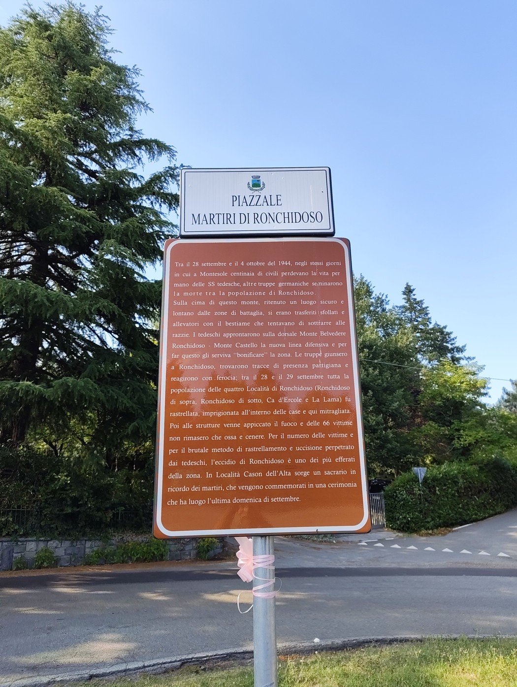 Targa ai martiri di Ronchidoso, Comune di Gaggio Montano (BO), foto 1