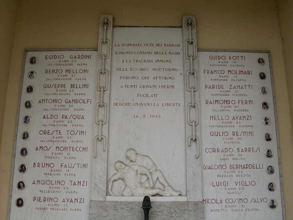 Monumento ai fucilati di Calerno, commemorazione dei martiri della libertà del 14 febbraio 1945.