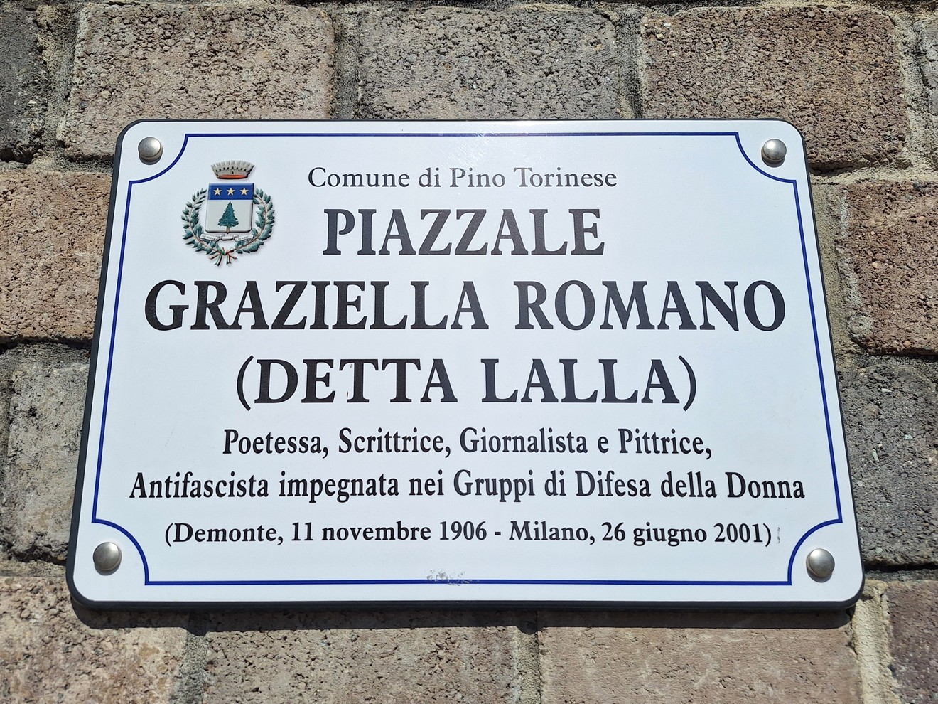 Targa a Romano, Comune di Pino Torinese (TO), foto 1