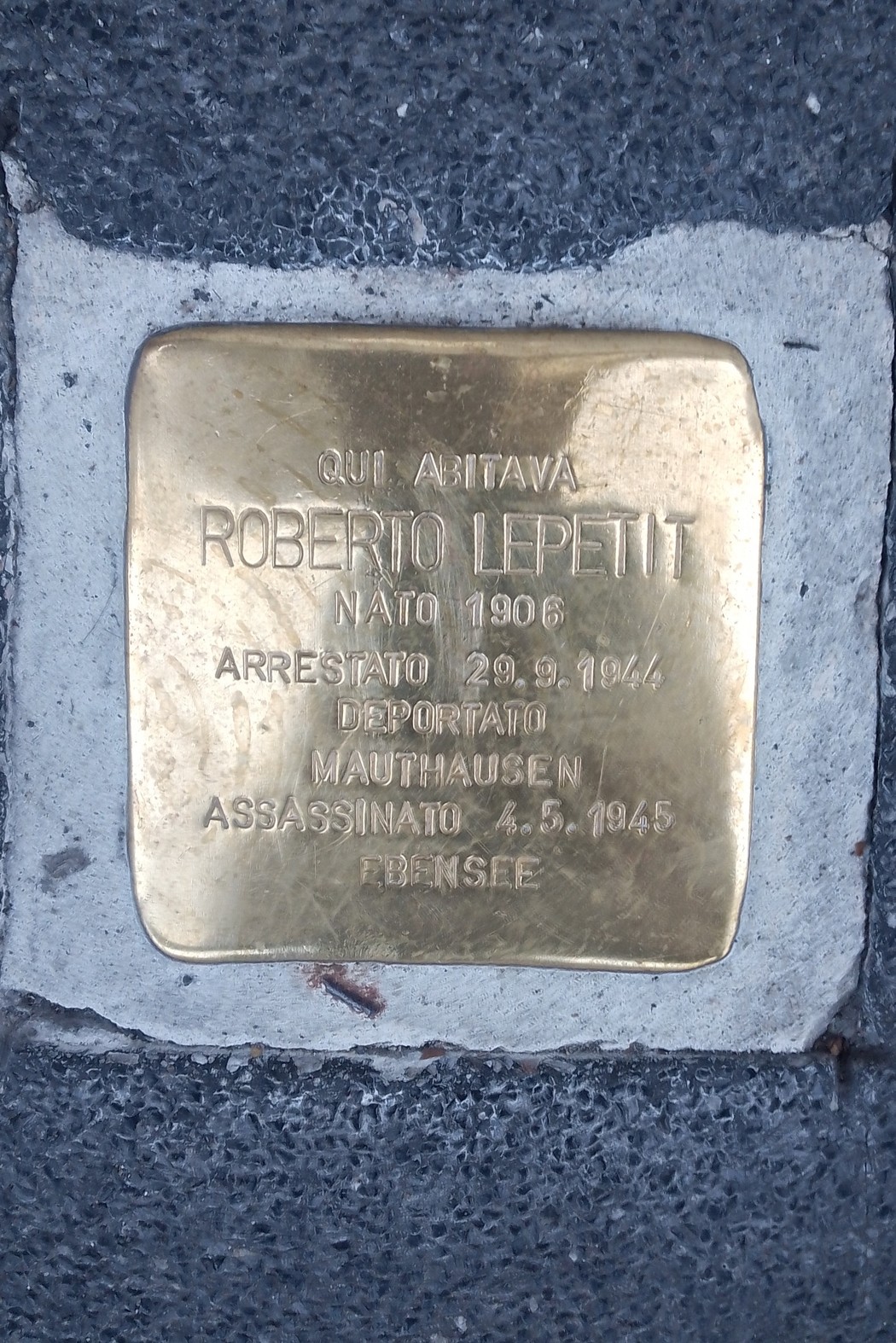 Pietra d'inciampo a Lepetit, Comune di Milano (MI), foto 1
