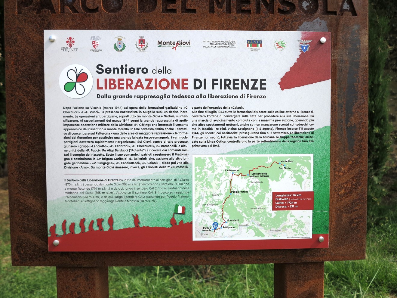 Informazioni sul "Sentiero della Liberazione di Firenze", un percorso che celebra la storia della liberazione della città.