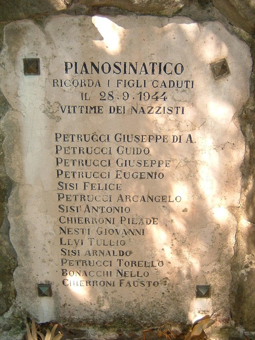 Monumento di Pianosinatico, commemorazione delle vittime dei nazisti del 28 settembre 1944.