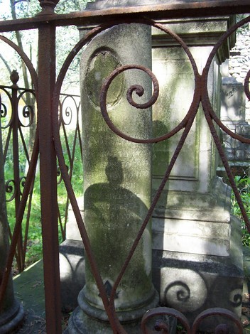 Cippi dei fratelli Sambiase, monumenti funerari in un contesto naturale, visibili attraverso una ringhiera rustica.