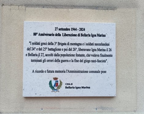 Lapide commemorativa per l'80° anniversario della Liberazione di Bellaria Igea Marina.