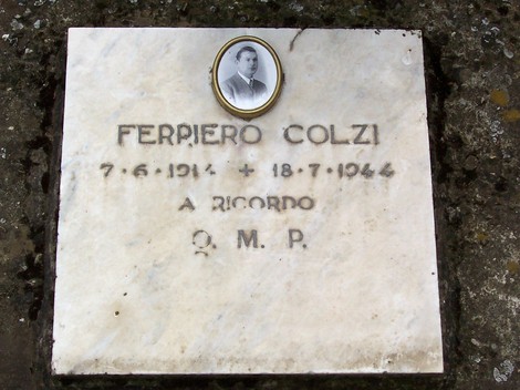 Targa commemorativa di Ferriero Colzi nel Sacrario del cimitero di Badia a Settimo.