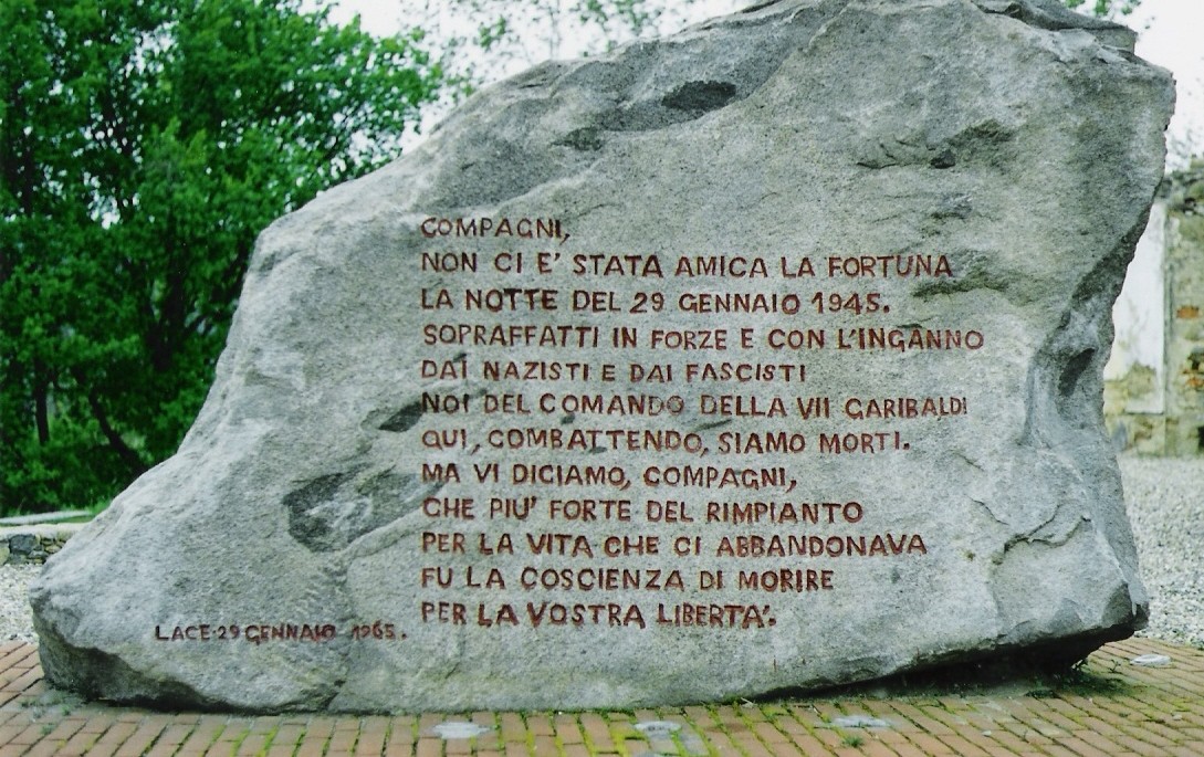 Monumento commemorativo per i comandi della 7° e 76° Divisione Garibaldi, dedicato ai caduti.
