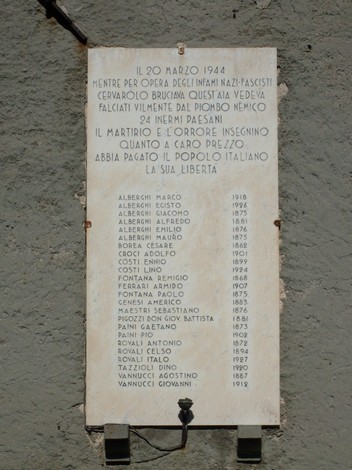 Commemorazione delle vittime di Cervarolo, uccise dai nazifascisti il 20 marzo 1944. Memoria storica e resistenza.