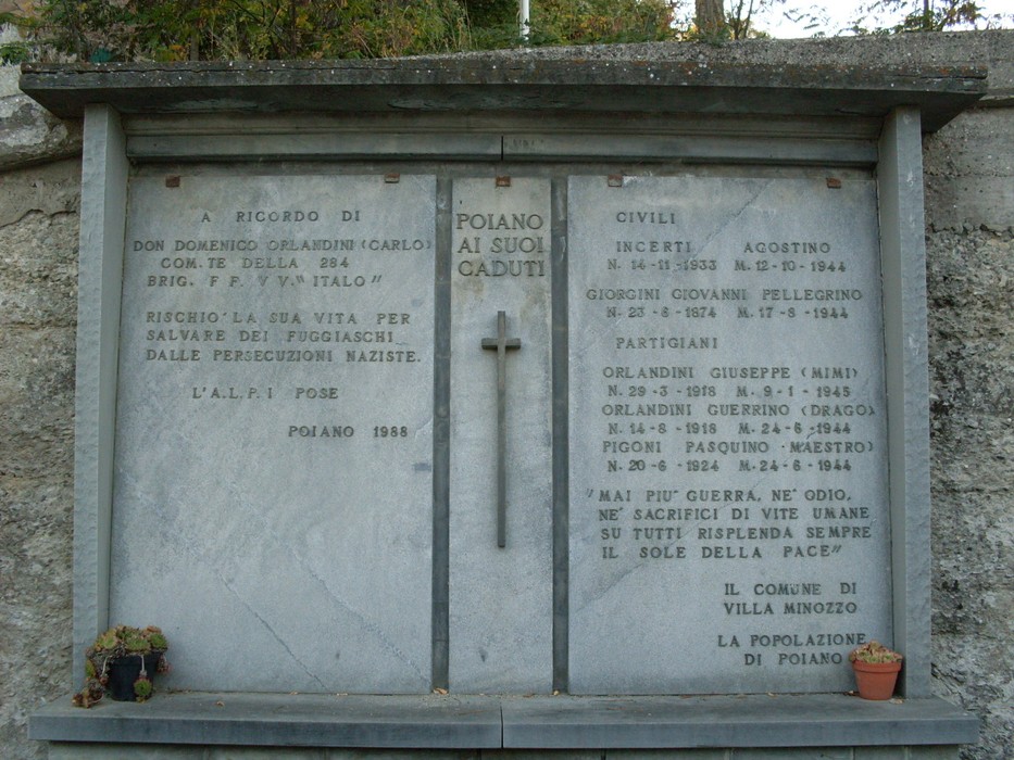 Monumento ai Caduti di Poiano, commemorazione delle vittime delle persecuzioni naziste e resistenza partigiana.