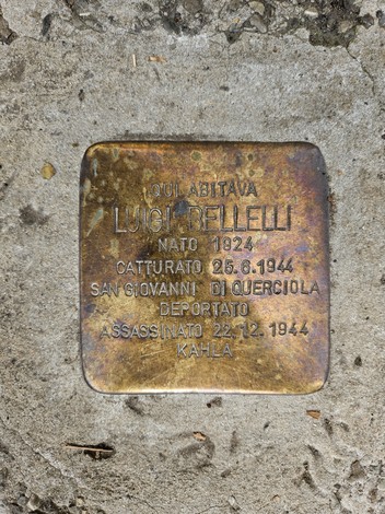 Pietra d'inciampo dedicata a Luigi Bellelli, un memoriale che commemora la sua deportazione e morte.
