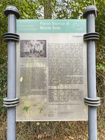 Rovine dell'oratorio di Cerpiano, un luogo ricco di storia nel Parco Storico di Monte Sole.