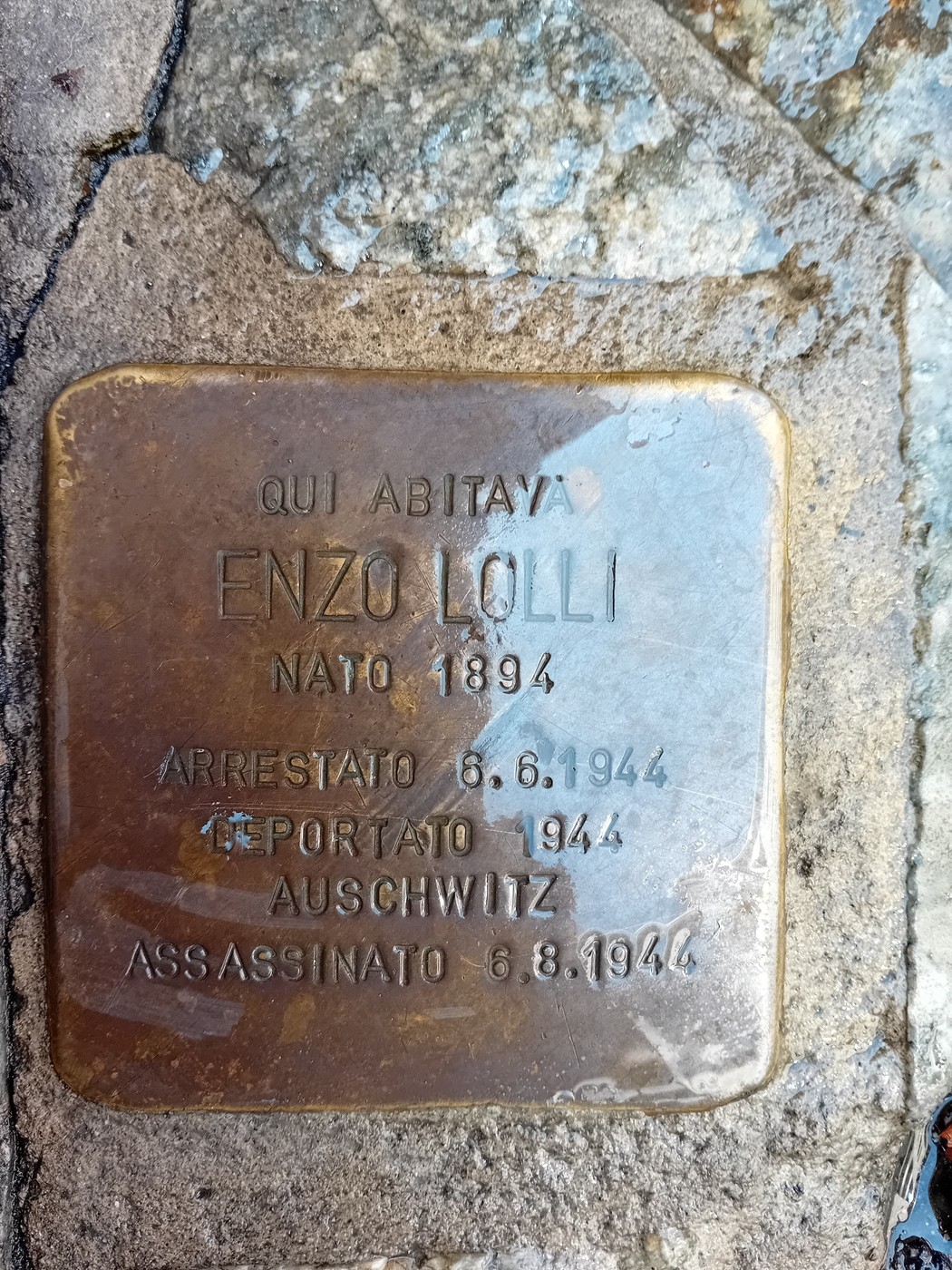 Pietra d'inciampo a Lolli Enzo, Comune di Torino (TO), foto 1