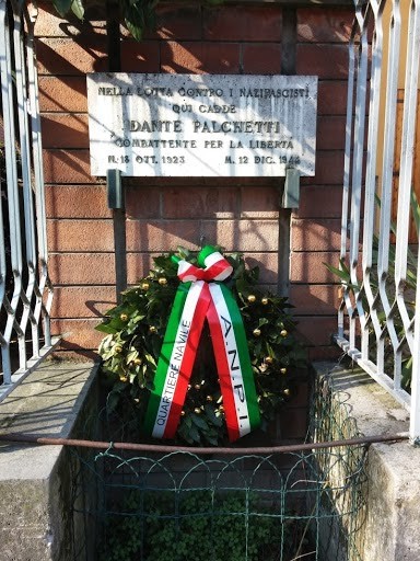 Lapide commemorativa di Dante Palchetti, partigiano e combattente per la libertà.