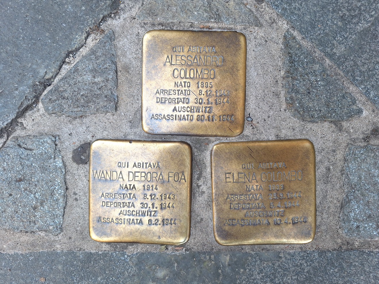 Pietre d'inciampo alla famiglia Colombo - Foa, Comune di Torino (TO), foto 1