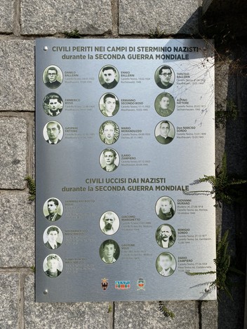 Monumento ai caduti di Castello Tesino, commemorazione di civili vittime della Seconda Guerra Mondiale.