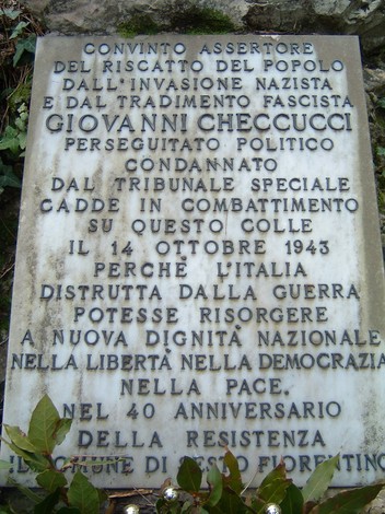Monumento a Checcucci, dedicato al perseguitato politico Giovanni Checcucci, vittima del nazifascismo.