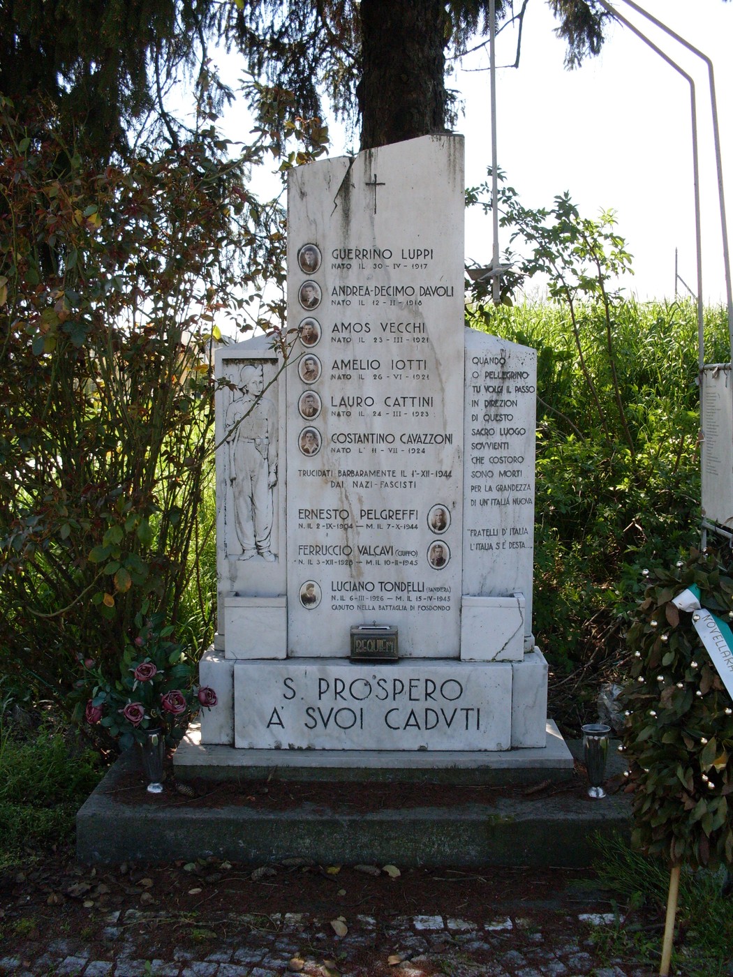 Monumento ai Caduti partigiani di San Prospero, dedicato alla memoria dei martiri della Resistenza.