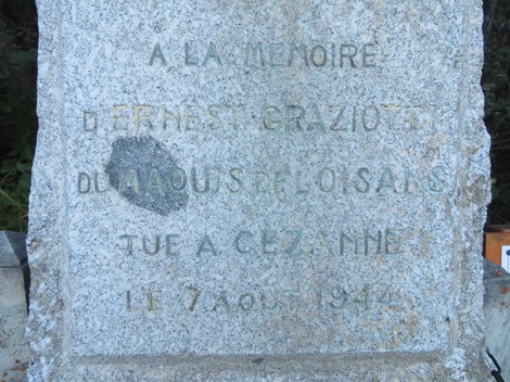 Monumento dedicato a Graziotti, in memoria del suo tragico evento avvenuto nel 1944.