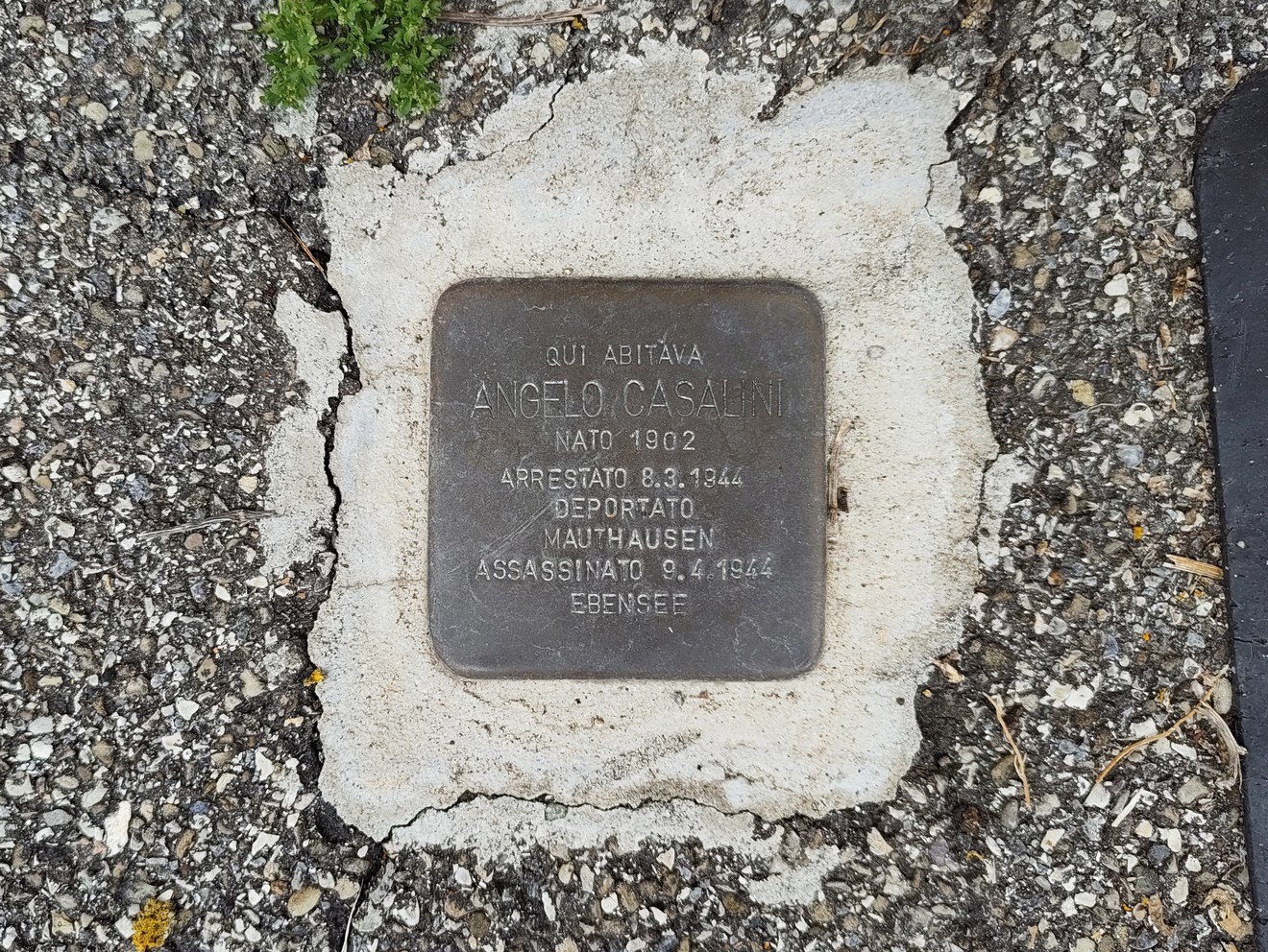 Pietra d'inciampo a Casalini, Comune di Empoli (FI), foto 1