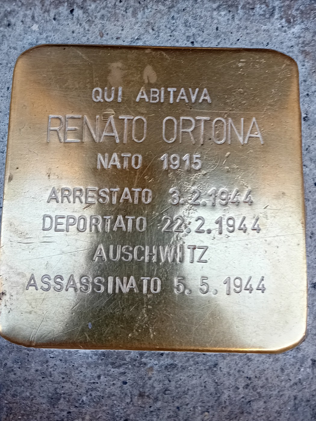 Pietra d'inciampo a Ortona, Comune di Torino (TO), foto 1