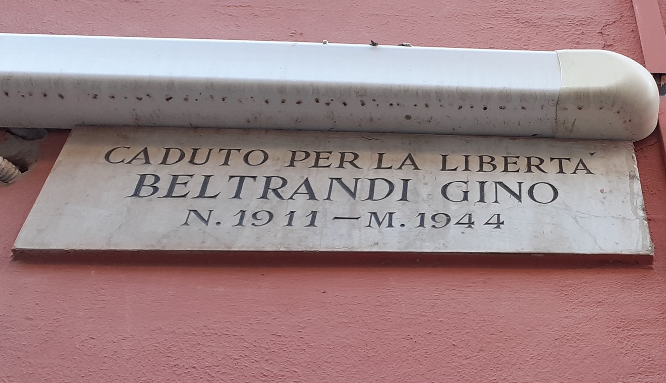 Lapide commemorativa di Beltrandi Gino, caduto per la libertà nel 1944.