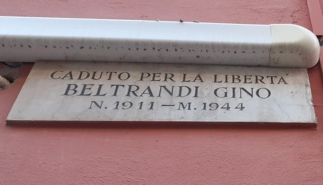 Lapide commemorativa di Beltrandi Gino, caduto per la libertà nel 1944.