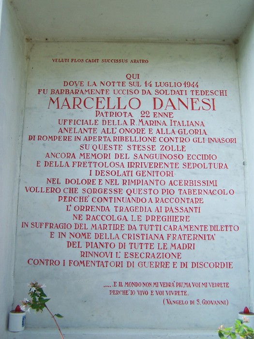Tabernacolo del Beppaccino, dedicato alla memoria di Marcello Danesi, patriota e martire della resistenza.