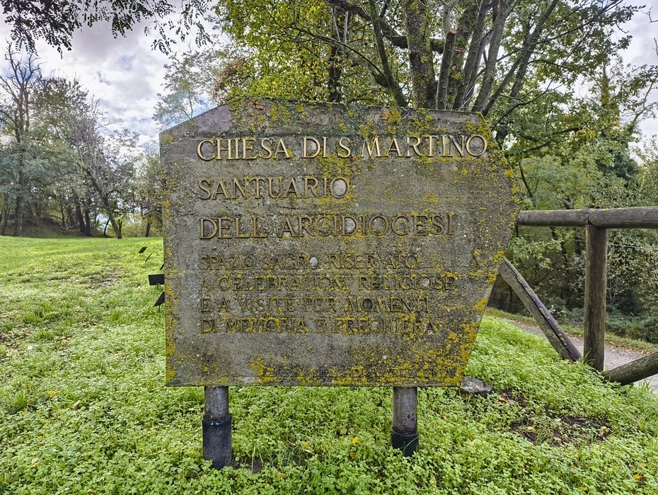 Rovine della Chiesa di San Martino, immersa nella natura, testimonianza storica e spirituale.