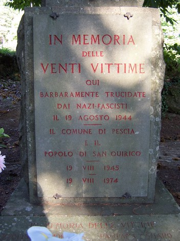 Cippo di San Quirico, monumento in memoria delle vittime trucidate dai nazifascisti il 19 agosto 1944.