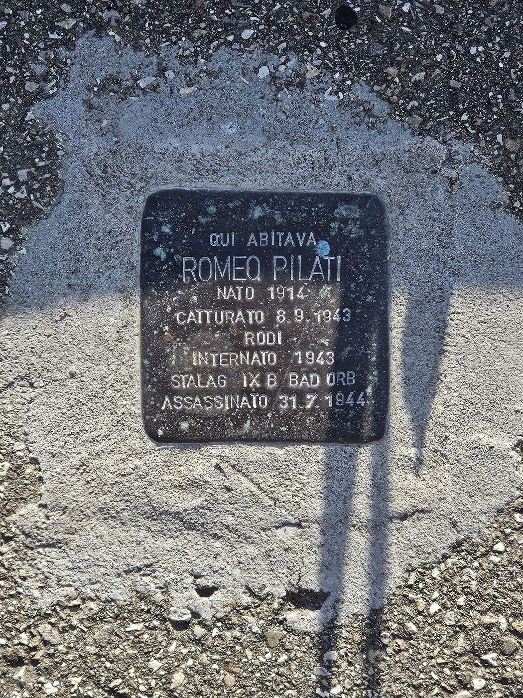 Pietra d'inciampo a Pilati, Comune di Scandiano (RE), foto 1