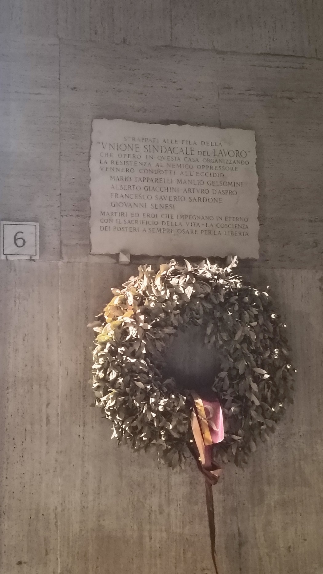 Lapide ai martiri dell'Unione Sindacale del Lavoro, Comune di Roma (RM), foto 1