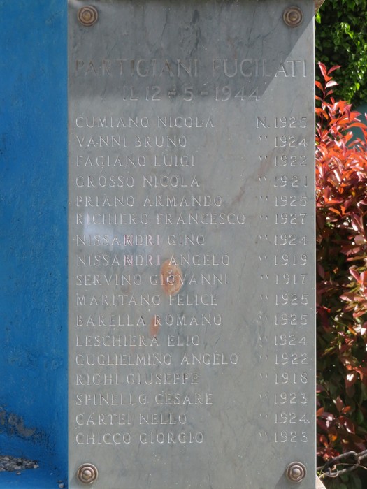 Monumento ai partigiani fucilati, commemorazione dei caduti nella resistenza.