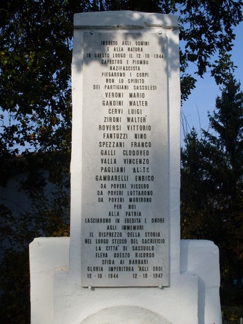 Monumento ai partigiani Sassolesi, commemorazione dei caduti nella resistenza contro il nazifascismo.