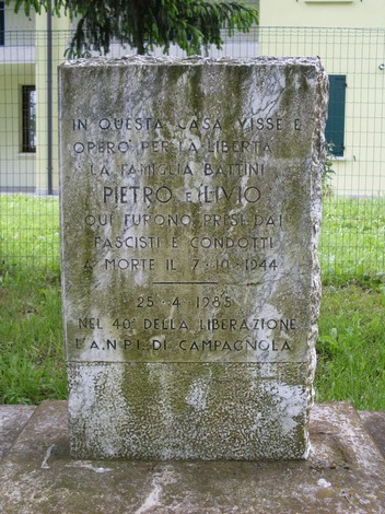 Monumento alla famiglia Battini, dedicato alla memoria di Pietrino Elvio e alla sua lotta per la libertà.
