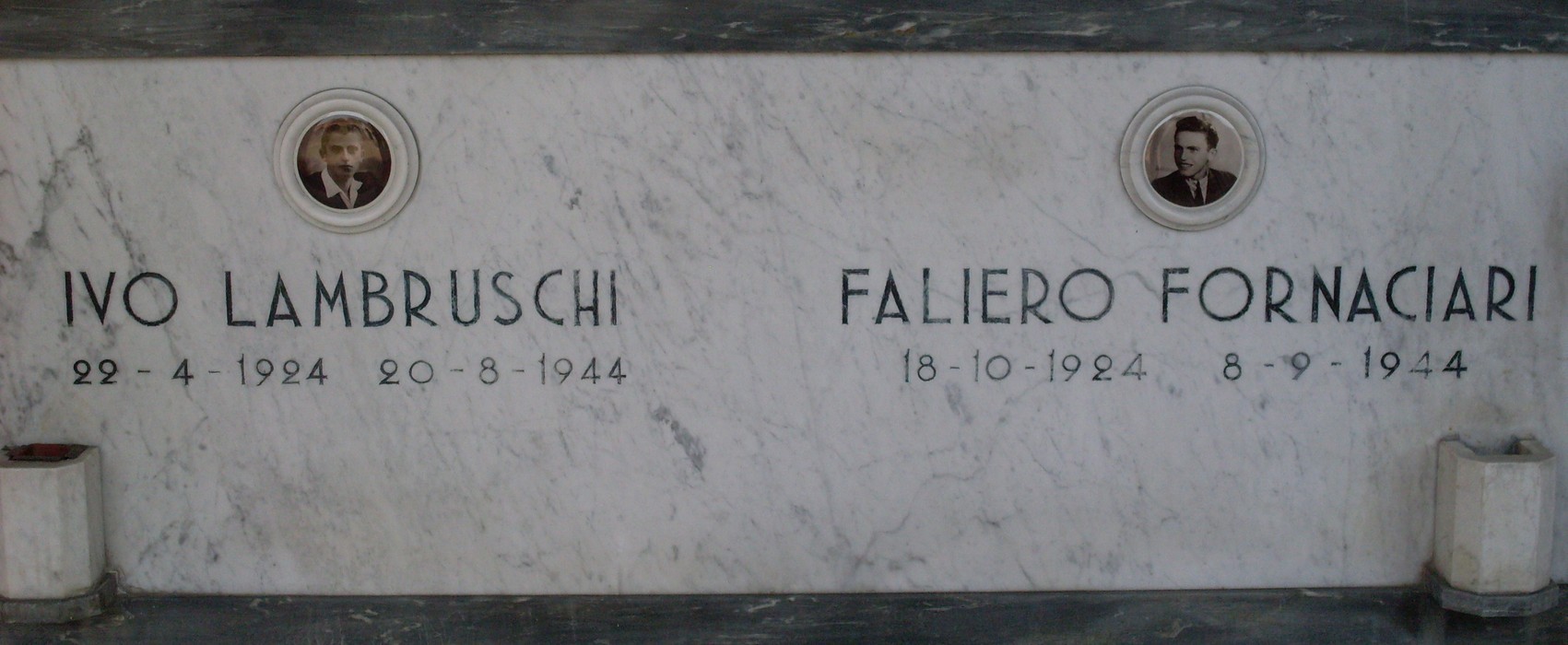Sacrario dei caduti di Campegine, commemorazione di Ivo Lambruschi e Faliere Fornaciari, eroi della Seconda Guerra Mondiale.