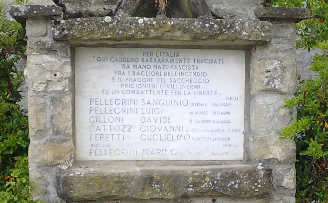 Lapide commemorativa dedicata a Pellegrini e altri caduti da mano nazifascista in Italia.