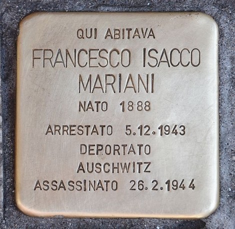 Pietre d'inciampo in memoria della famiglia Melli - Mariani, commemorando il loro dolore e la loro storia.