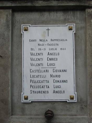 Lapide commemorativa dedicata ai caduti della rappresaglia nazifascista del 20-21 luglio 1944.